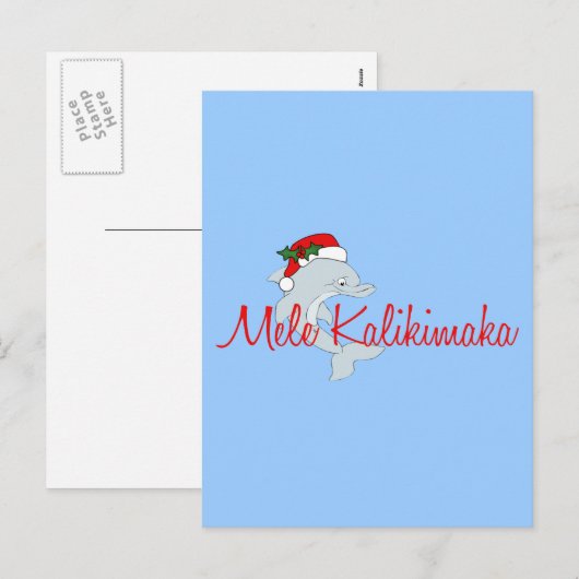 Kerstman dolfijn Hawaiian Kerstmis Feestdagenkaart (Voorkant / Achterkant)
