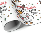 Kerstman Domme Gans Kerst Eend Grappig Schattig Cadeaupapier (Rol Hoek)
