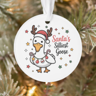 Kerstman Domme Gans Kerst Eend Grappig Schattig Ornament