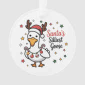 Kerstman Domme Gans Kerst Eend Grappig Schattig Ornament (voorkant)