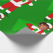 Kerstman Donald Trump grappige kerst Cadeaupapier (Hoek)