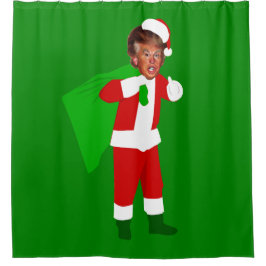 Kerstman Donald Trump grappige kerst Douchegordijn