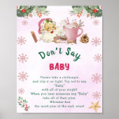 Kerstman "Don't Say Baby" Baby shower spel Poster (Voorkant)