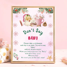 Kerstman "Don't Say Baby" Baby shower spel Poster