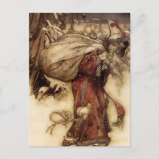 “Kerstman” door Arthur Rackham Briefkaart (Voorkant)