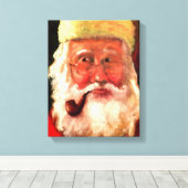 Kerstman door Tula Holmes Canvas Afdruk (Insitu (Houten vloer))