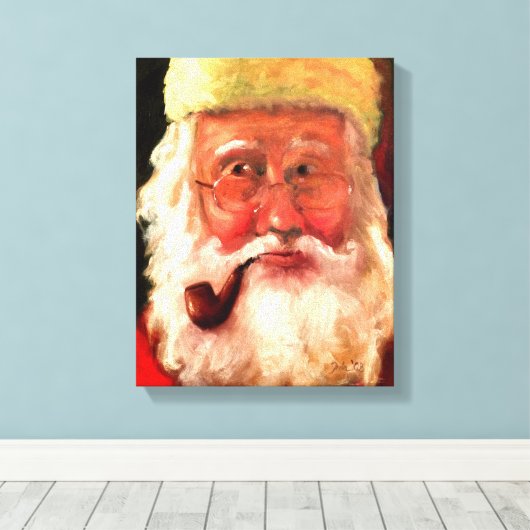 Kerstman door Tula Holmes Canvas Afdruk (Insitu (Houten vloer))