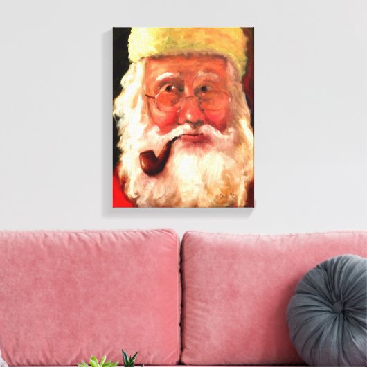 Kerstman door Tula Holmes Canvas Afdruk (Insitu (Woonkamer))