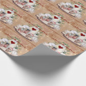 Kerstman Dorp Naam Cadeaupapier (Hoek)