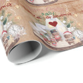 Kerstman Dorp Naam Cadeaupapier (Rol Hoek)