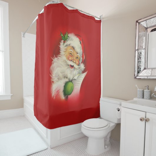  kerstman douchegordijn (In situ)