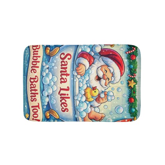Kerstman douchegordijn badmat (Voorkant)