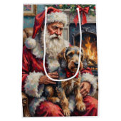 Kerstman Draadharige Pointing Griffon Kerstmis Medium Cadeauzakje (Achterkant)