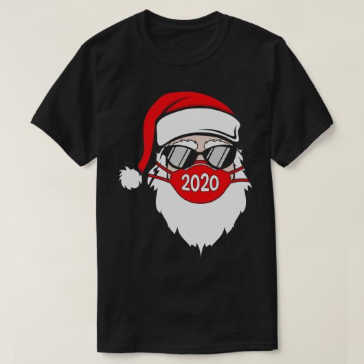 Kerstman Dragen Gezichtsmasker en Bril Grappig Chr T-shirt (Design voorkant)