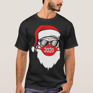 Kerstman Dragen Gezichtsmasker en Bril Grappig Chr T-shirt