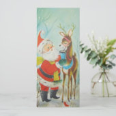 kerstman Drink cacao met rendiervis Feestdagenkaart (Staand voorkant)