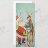kerstman Drink cacao met rendiervis Feestdagenkaart (Voorkant / Achterkant)