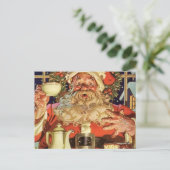  kerstman Drink thee Feestdagenkaart (Staand voorkant)