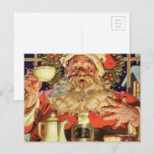  kerstman Drink thee Feestdagenkaart (Voorkant / Achterkant)