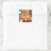 kerstman Drink thee Vierkante Sticker (Tas)