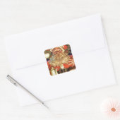  kerstman Drink thee Vierkante Sticker (Envelop)
