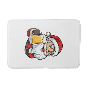 Kerstman Drinkende Bier Kerst Grafiek Badmat