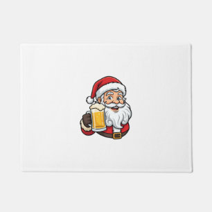 Kerstman Drinkende Bier Kerst Grafiek Deurmat