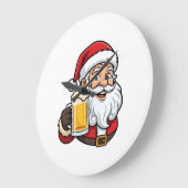 Kerstman Drinkende Bier Kerst Grafiek Grote Klok (Hoek)