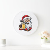 Kerstman Drinkende Bier Kerst Grafiek Grote Klok (Huis)