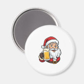 Kerstman Drinkende Bier Kerst Grafiek Magneet (Voorkant / Achterkant)