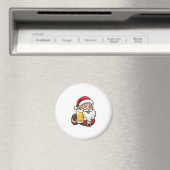 Kerstman Drinkende Bier Kerst Grafiek Magneet (Insitu (Vaatwasser))