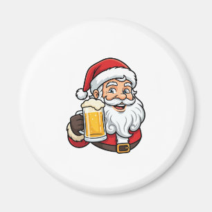 Kerstman Drinkende Bier Kerst Grafiek Magneet