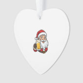 Kerstman Drinkende Bier Kerst Grafiek Ornament (voorkant)