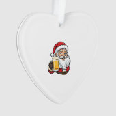 Kerstman Drinkende Bier Kerst Grafiek Ornament (voorkant)