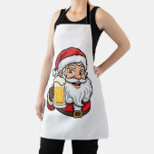 Kerstman Drinkende Bier Kerst Grafiek Schort (Insitu)