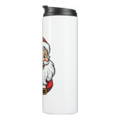 Kerstman Drinkende Bier Kerst Grafiek Thermosbeker (Geroteerd rechts)