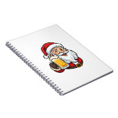 Kerstman Drinkende Bier Kerst Grafisch Notitieboek (Rechterzijde)
