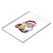 Kerstman Drinkende Bier Kerst Grafisch Notitieboek (Linkerzijde)