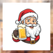 Kerstman Drinkende Bier Kerst Grafisch Raamsticker (Vel 2)