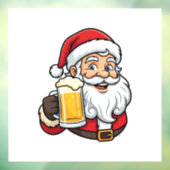 Kerstman Drinkende Bier Kerst Grafisch Raamsticker (Vel 3)