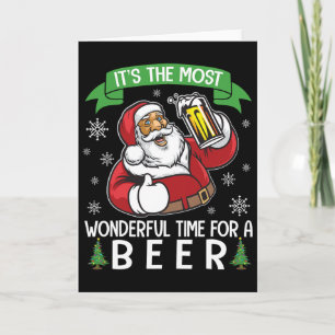 Kerstman drinkt bier Het is de meest wonderbaarlij Kaart