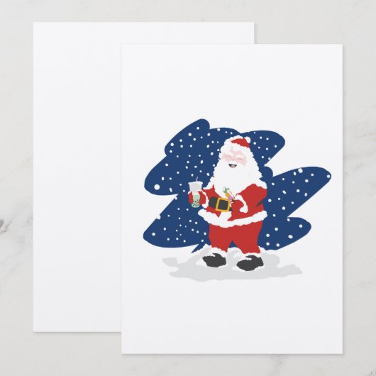 Kerstman drinkt Bubble Tea Feestdagenkaart (Voorkant / Achterkant)