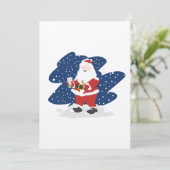 Kerstman drinkt Bubble Thee Feestdagenkaart (Staand voorkant)