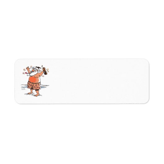 Kerstman dronken retouradreslabels etiket (Voorkant)