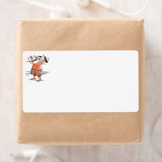 Kerstman dronken verzendlabels etiket (Insitu)