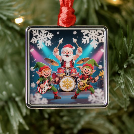 Kerstman Drum Rock Band Ornament (Boom)