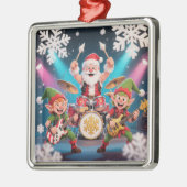 Kerstman Drum Rock Band Ornament (Links)