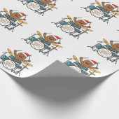Kerstman Drummer Grappig Kerstfeest Rock Kerstmis Cadeaupapier (Hoek)