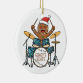 Kerstman Drummer Grappig Kerstfeest Rock Kerstmis Keramisch Ornament (Rechts)