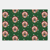 Kerstman Duitse Herder Hond Sneeuwvlok Inpakpapier Vel (Voorkant)